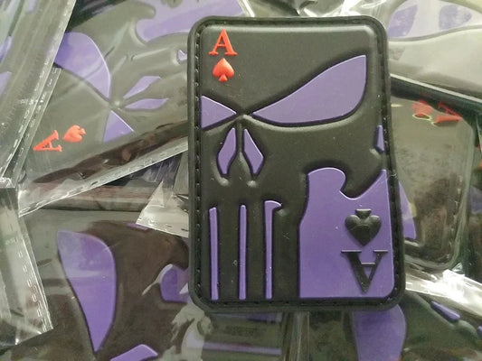 Ace of Spade – PVC Morale 3D Patch - PURPLE/ BLACK - PVCPATCHWORLD.STORE