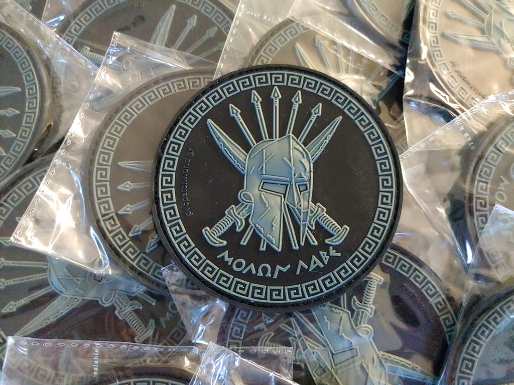 SPARTAN  - MOLON LABE - MOLON LAVE - ΜΟΛΩΝ ΛΑΒΕ -  WITH 3D PVC PATCH - BLACK/GREEN