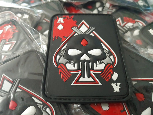 ACES OF SPADE - DEATH CARD - SCULL 3D PVC PATCH - PVCPATCHWORLD.STORE
