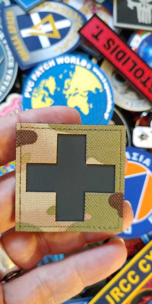 REFLECTIVE – IR - CROSS MEDIC LASER CUT PATCH – MULTICAM COLOR